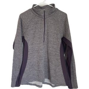 Columbia Size XL Long Sleeve 1/4 Zip Up Purple Active Jacket Thumb Holes 001